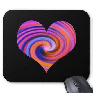 Color Swirl Heart Design Mousepads
