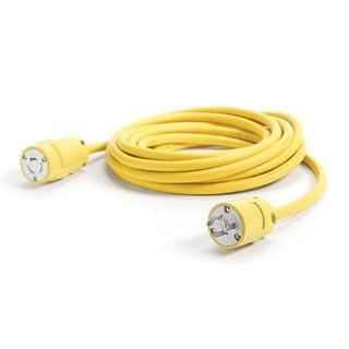 Woodhead 2648A143 Super Safeway Cordset, Industrial Duty, Locking Blade, 2 Poles, 3 Wires, NEMA L6 20 Configuration, 14 Gauge SOOW Cord, Rubber, Yellow, 20A Current, 250V Voltage, 25ft Cord Length Electric Plugs