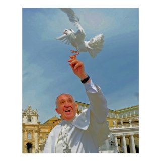 Pope Francis Papa Francisco Catholic Peace Dove Poster