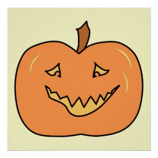 Cute Pumpkin, Smiling. Halloween. Posters