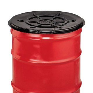 New Pig DRM147 Polyethylene Snap On Drum Lid, 24" Diameter x 1" Height, Black, For 55 Gallon New Open Head Steel Drum (Box of 25) Drum And Pail Lids
