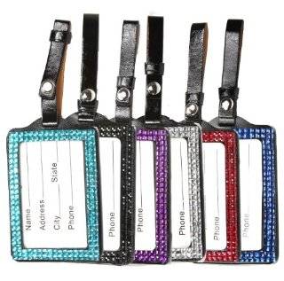  Sparkling Vertical 6 Pc Assorted Colors Luggage Tags, Id Holders 