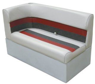 Wise 8WD132 1012 Pontoon Right Corner Lounge Seat Cushion Only, Gray/Red/Charcoal, 46 Inch  Boat Seats  Sports & Outdoors