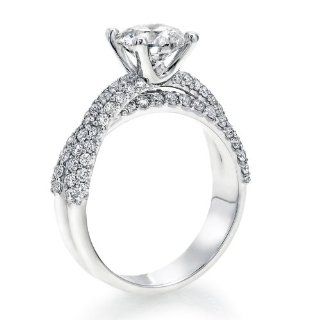 Diamond Engagement Ring 2 ct, J Color, SI1 Clarity, Certified, Round Cut, in 14K Gold / White Jewelry