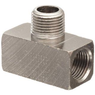 Polyconn PC132NB 6 Nickel Plated Brass Pipe Fitting, Branch Tee, 3/8" NPT Male x 3/8" NPT Female (Pack of 5) Industrial Pipe Fittings