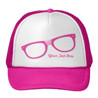 Pink Nerd Glasses Mesh Hat