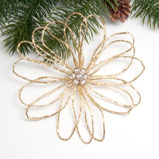 Beaded Snowflake Ornament (India) Seasonal Decor