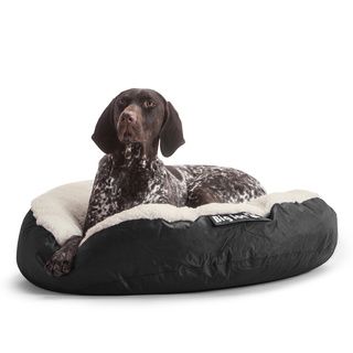 DogSack Big Joe Round Black Small / Med Microfiber and Sherpa Pet Bed PetSack Other Pet Beds