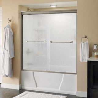 Delta Mandara 59 3/8 in. x 56 1/2 in. Sliding Bypass Tub/Shower Door in Brushed Nickel with Frameless Rain Glass 158726