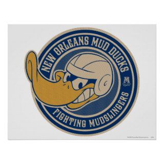 Daffy Duck Fighting Mudslingers Logo Print