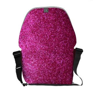Faux Hot Pink Glitter Commuter Bag