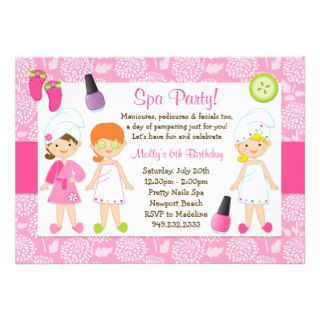 Kids Spa Birthday Party Invitation