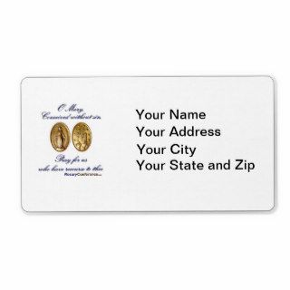 Miraculous Medal Labels