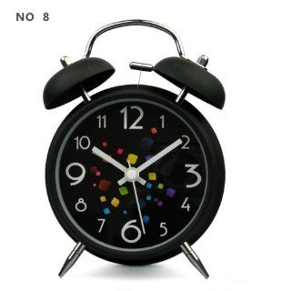 HITO&#153 4" Silent Quartz Analog Twin Bell Alarm Clock w/ Nightlight and Loud Alarm (NO8)   Travel Alarm Clocks
