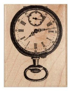 Hampton Art Wood Mounted Rubber Stamp Large Pocket Watch By The Each