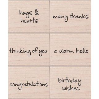 Petite Messages Wood Mounted Rubber Stamp Set (LL154)