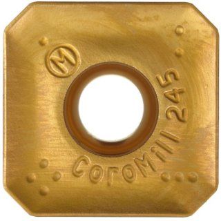 Sandvik Coromant COROMILL Carbide Milling Insert, R245 Style, Square, GC2040 Grade, Multi Layer Coating, R24512T3EML, 0.156" Thick, 0.059" Corner Radius (Pack of 10)