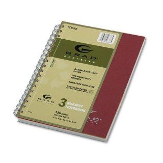 Mead(R) Grad(R) Recycled Wirebound Notebook, 3 Subjects, 138 Pages, 6in. x 9 1/2in. 