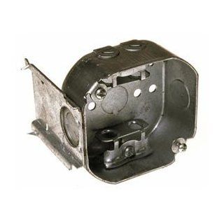 Hubbell 157 Octagon Box 4", 1 1/2"D, 1/2" Side Knockouts, Mc/Bx Clamps, Stud Bracket   Electrical Boxes  