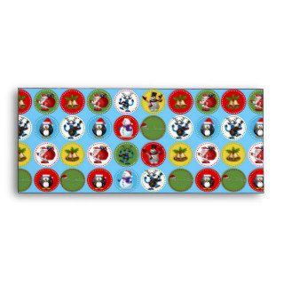 Cute funny trendy Christmas characters pattern Envelopes