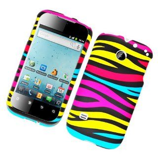 Eagle Cell PIHWM865R159 Stylish Hard Snap On Protective Case for Huawei M865/Ascend 2/Prism   Retail Packaging   Rainbow Zebra Cell Phones & Accessories