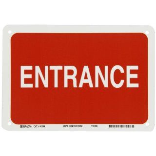Brady 41049 Aluminum Directional Sign, 7" X 10", Legend "Entrance" Industrial Warning Signs