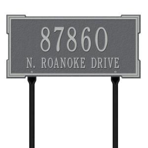 Whitehall Products Rectangular Pewter/Silver Roanoke Standard Lawn Two Line Address Plaque 1124PS