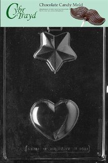Cybrtrayd M164 Heart/Star Miscellaneous Chocolate Candy Mold Candy Making Molds Kitchen & Dining