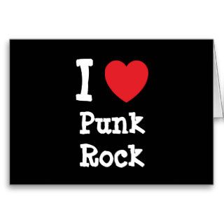 I love Punk Rock heart custom personalized Cards