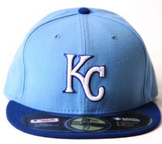Kansas City Royals On Field Fitted Baseball Hat   SkyBlue/Royal,(Size 7 3/8) Clothing
