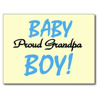 Proud Grandpa Baby Boy Tshirts and Gifts Post Card