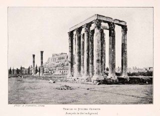 1906 Halftone Print Temple Jupiter Olymput Acropolis Greece Historic Landmark   Original Halftone Print  