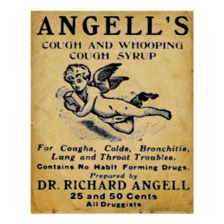 Vintage Medicine Print   Angells Cough Syrup