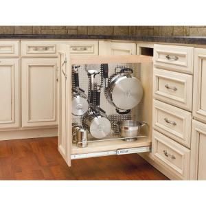 Rev A Shelf 8 in. Wood Base Cabinet Organizer with Stainless Steel Panel 444 BC 8SS