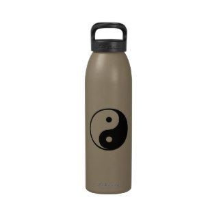 Yin Yang Black and White Illustration Template Reusable Water Bottles