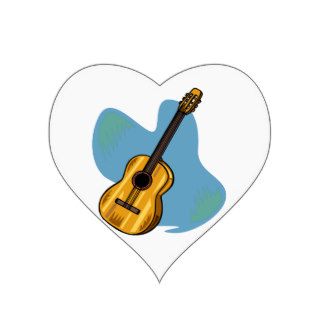 Acoustic Guitar Graphic Blue Behind Sticker