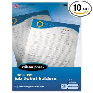 Wilson Jones Job Ticket Holder, Non Glare Finish, Clear Front/Frosted Back, 10/Pack