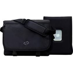 MacCase Messenger with 17in MacBook Pro Sleeve Black Maccase Fabric Messenger Bags