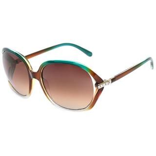Envy Women's 'Coco' Turquoise/ Brown Fashion Sunglasses Envy Fashion Sunglasses