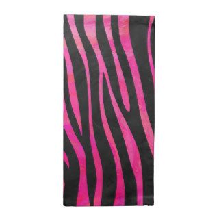 Zebra Black and Hot Pink Print Napkins