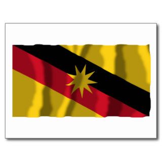 Sarawak waving flag postcards