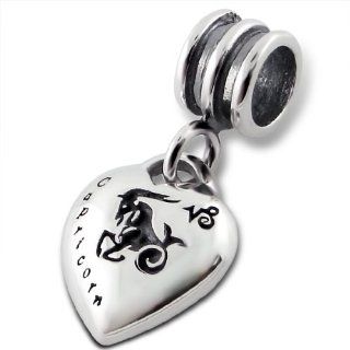 Capricorn Zodiac Star Sign Charm Bead Dangle 925 Sterling Silver Fits Pandora Charm Bracelet inBLISS Jewelry