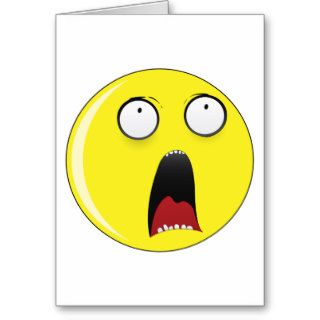 Happy Smiley Face Horror Greeting Card