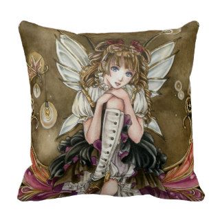Steampunk Victorian anime fairy pillow