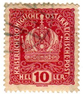 Postage Stamps Austria One Single 10h Magenta Austrian Crown Stamp dated 1916 18 Scott #148 