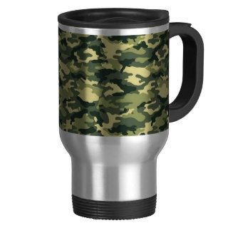 Green Camouflage Travel Coffee Mug