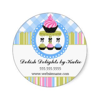 Cupcake and Cake Pops Bakery Stickers