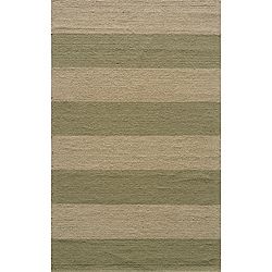 Indoor/Outdoor South Beach Sage Striped Rug (3'9 x 5'9) 3x5   4x6 Rugs