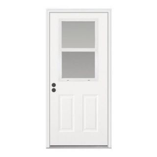 JELD WEN Premium Vented Half Lite Primed Steel Entry Door with Brickmold THDJW191100007