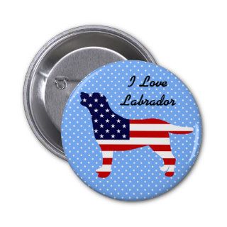 Labrador Outline in Stars and Stripes Pin